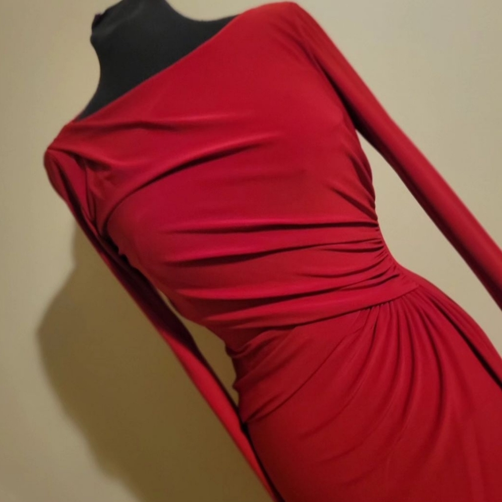 Lauren Ralph Lauren Red Long Sleeve Dress - Picture 4 of 7